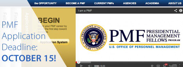 Presidential Management Fellows Applications Must be Completed by October 15