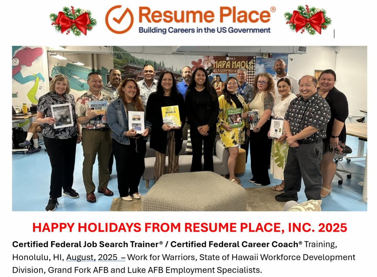 Happy Holidays from Resume Place, Inc. 2025